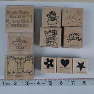 Stampin Up 1994 – 2004 Baby, Kindness, Holiday and Shape Rubber Stamp Set